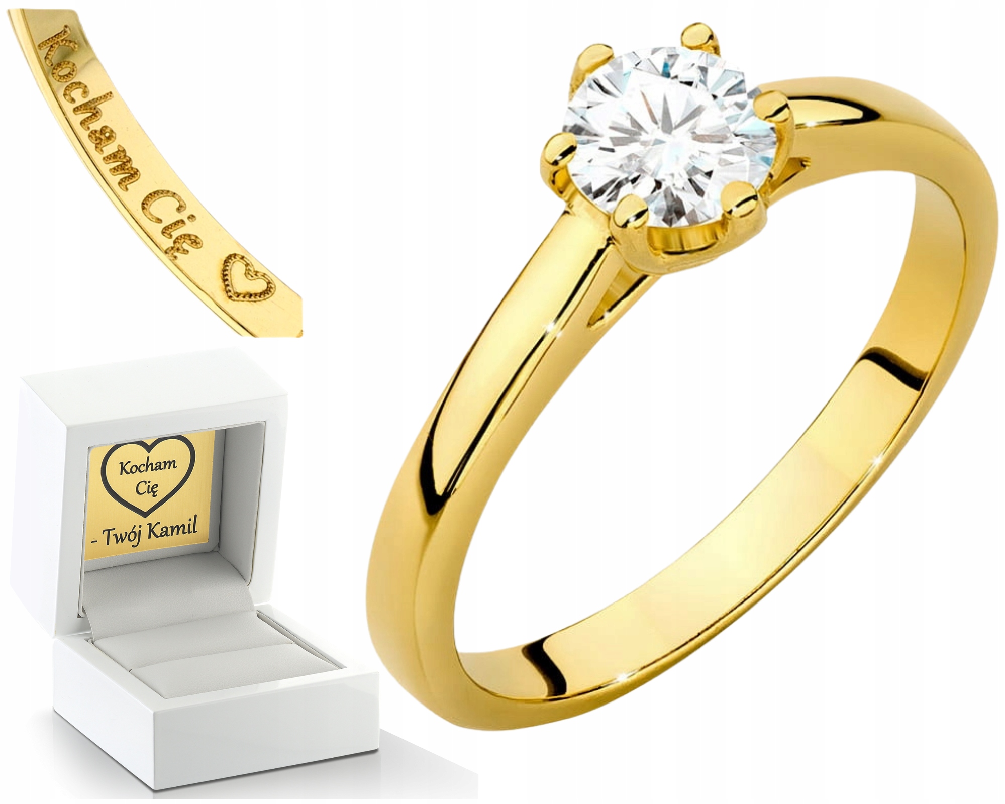 Zlato Prstýnek Diamantová Laboratoř Jako Dárek Pro Ženu