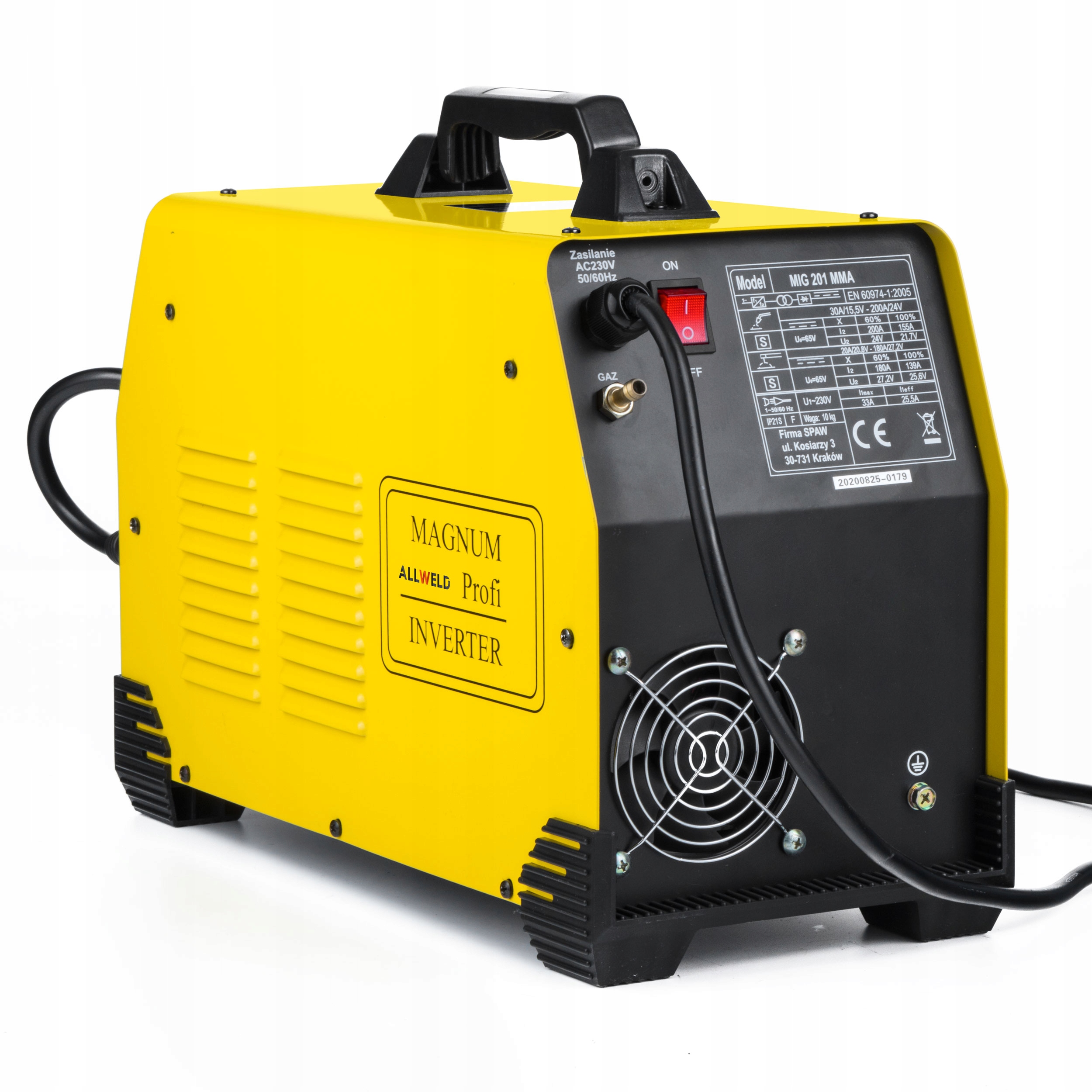 SPAWARKA MIGOMAT MAGNUM MIG 201 MMA MAG TIG 230V 200A FLUX IGBT 2T 4T 3W1 Rodzaj półautomat spawalniczy