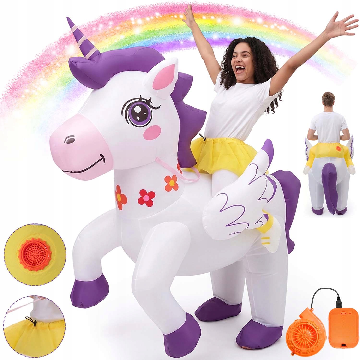Nafukovací Kostým Jednorožec Na Halloween Párty Převlek Něco 160-190 CM XL