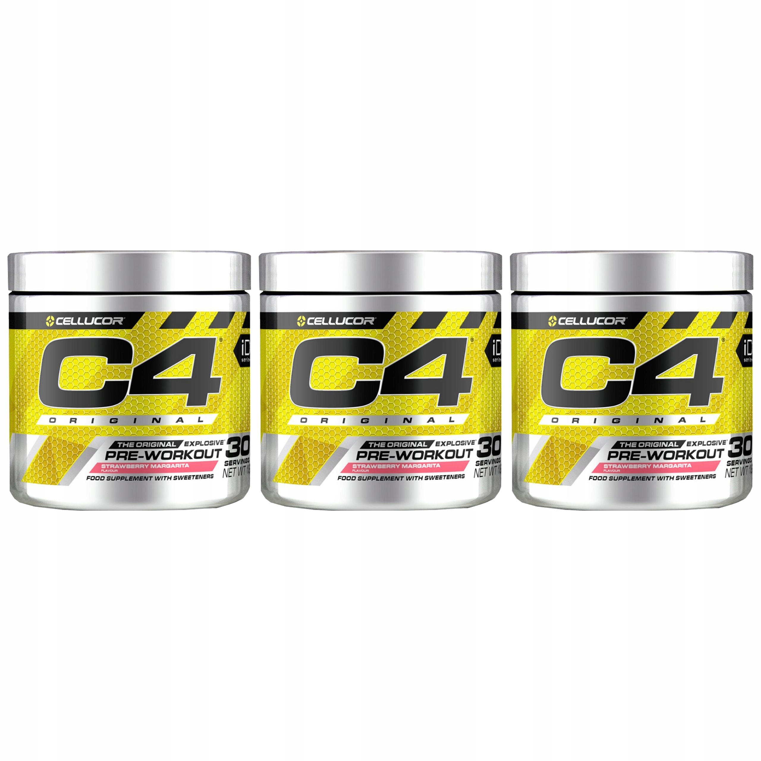 3x Cellucor C4 Original 195g Kreatin Beta-alanin Energie Trénink Síla