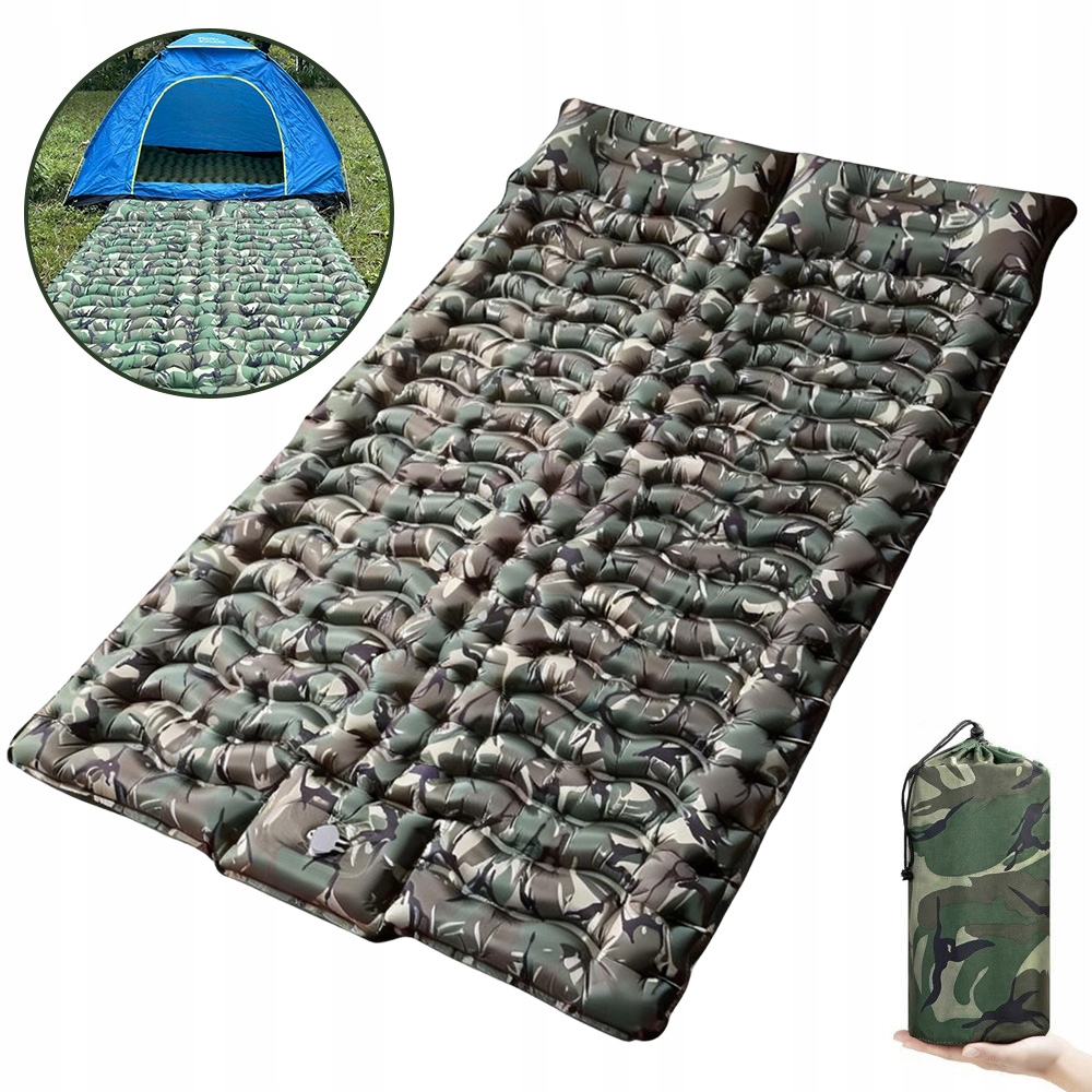Materac Dmuchany 200x140 cm Dla Dwóch Osób Na Nylon Turystykę Z Pompką