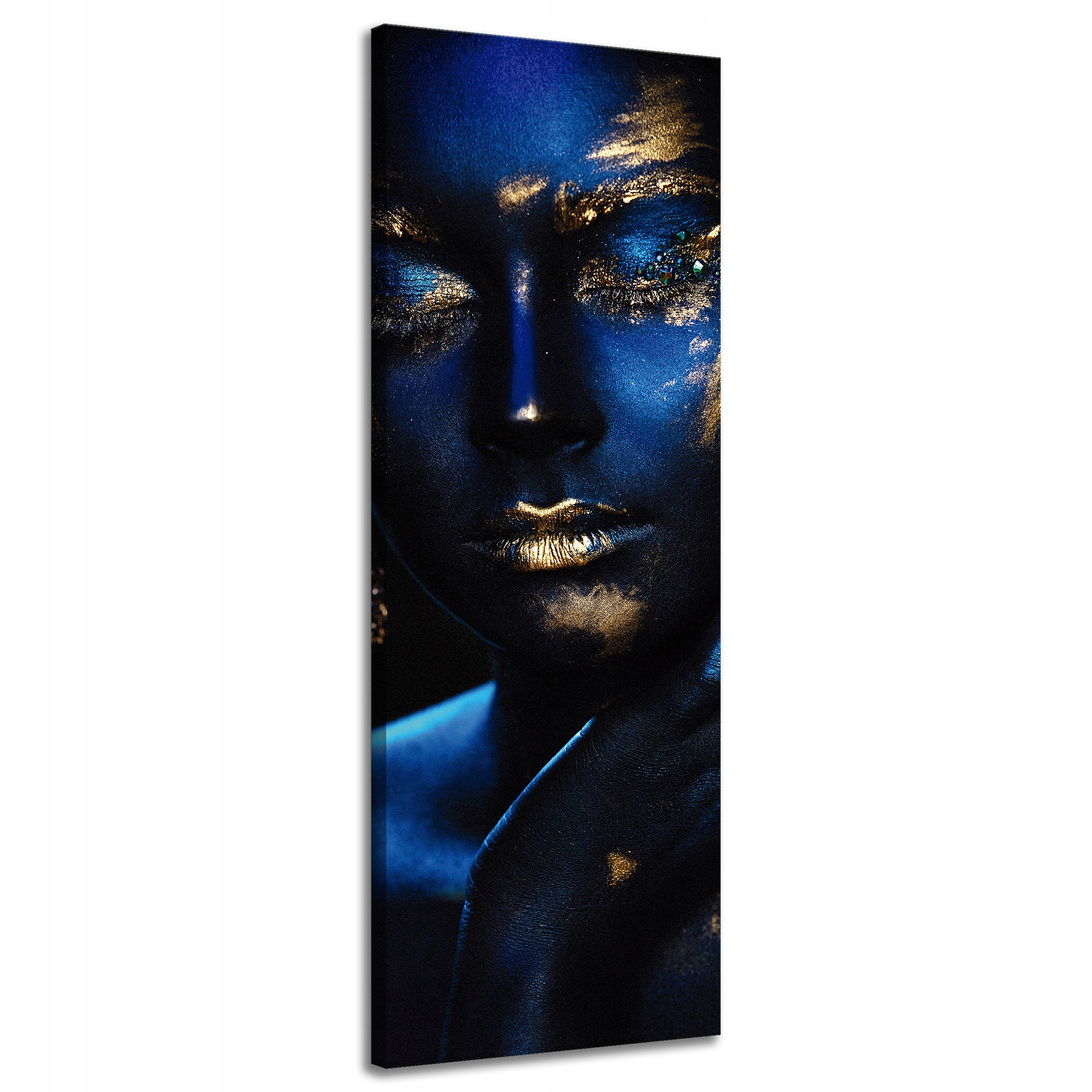 Obraz na plátně Zamyšlená žena Zlaté šperky 40x120 cm