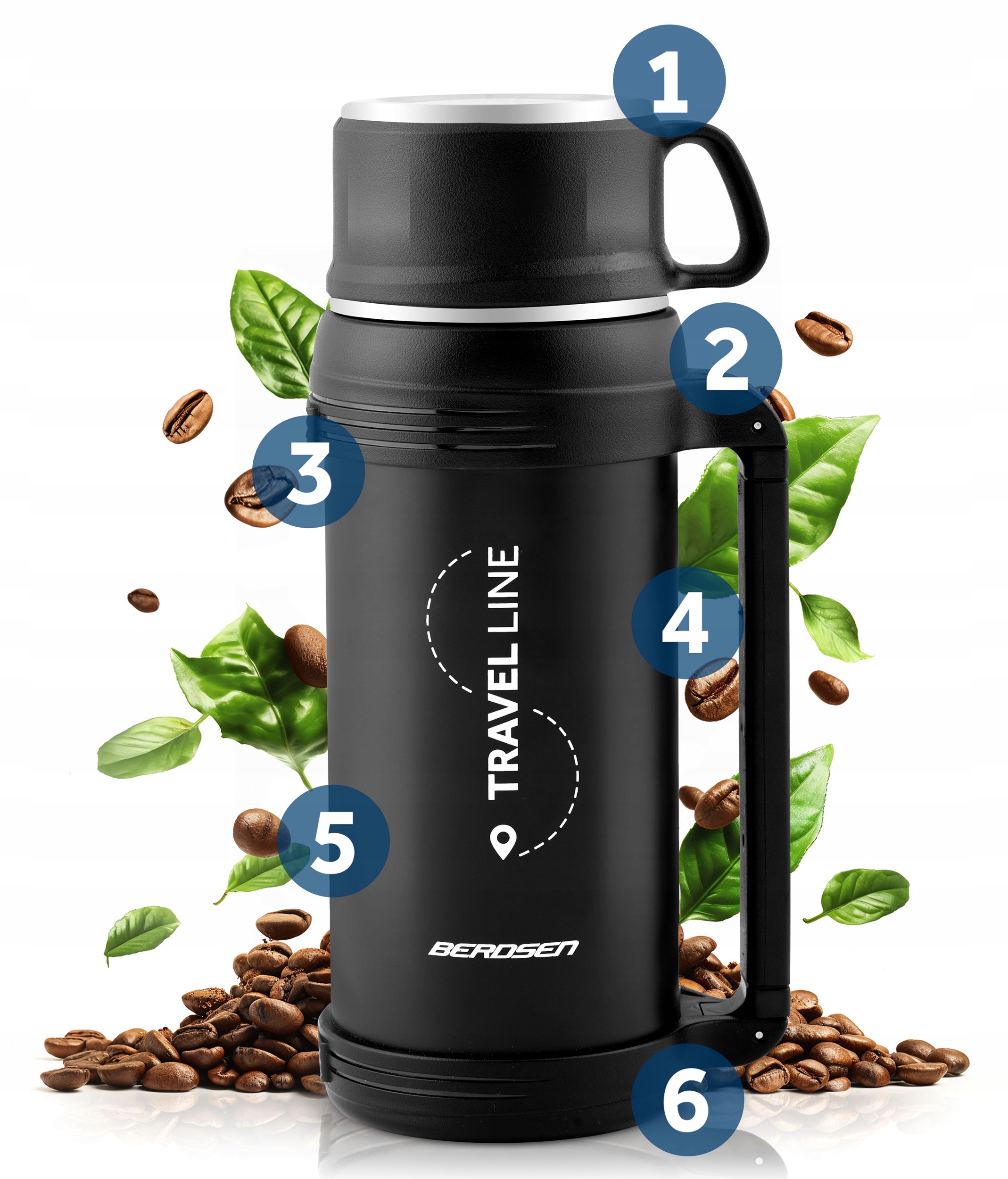 Termos próżniowy 1500 ml BD-781 czarny Waga 1 kg