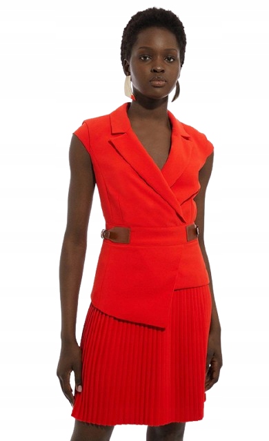 Karen Millen Petite Červené Šaty Jednoduché 36 B1G