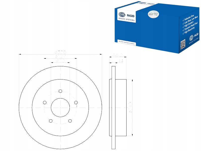 КОМПЛЕКТ ДИСК ТОРМОЗНЫХ HELLA PAGID2089275ab D