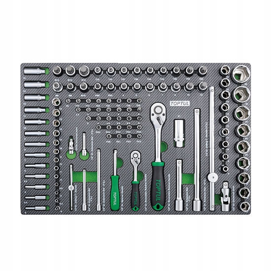 Sada Náradia Nástrčné Kľúče Bity 1/4" 1/2" 111 Ks Vložka Do Kočíka Toptul
