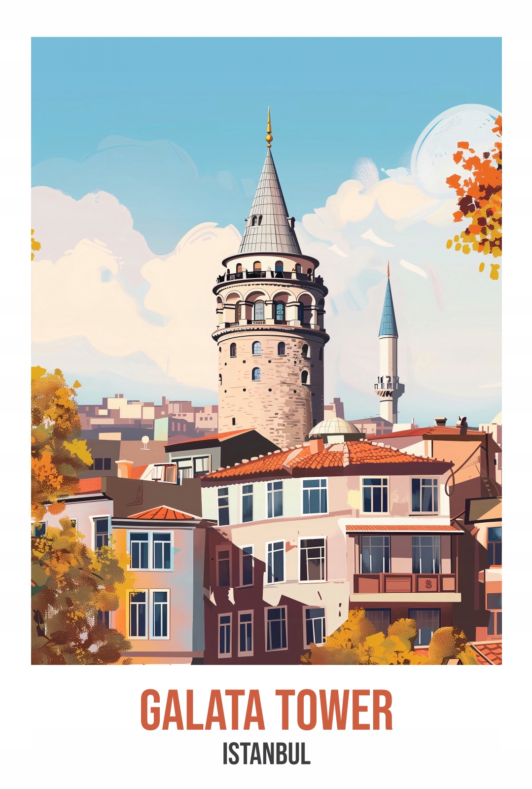 Plakát 67,5x100 cm Galata Tower, Istanbul