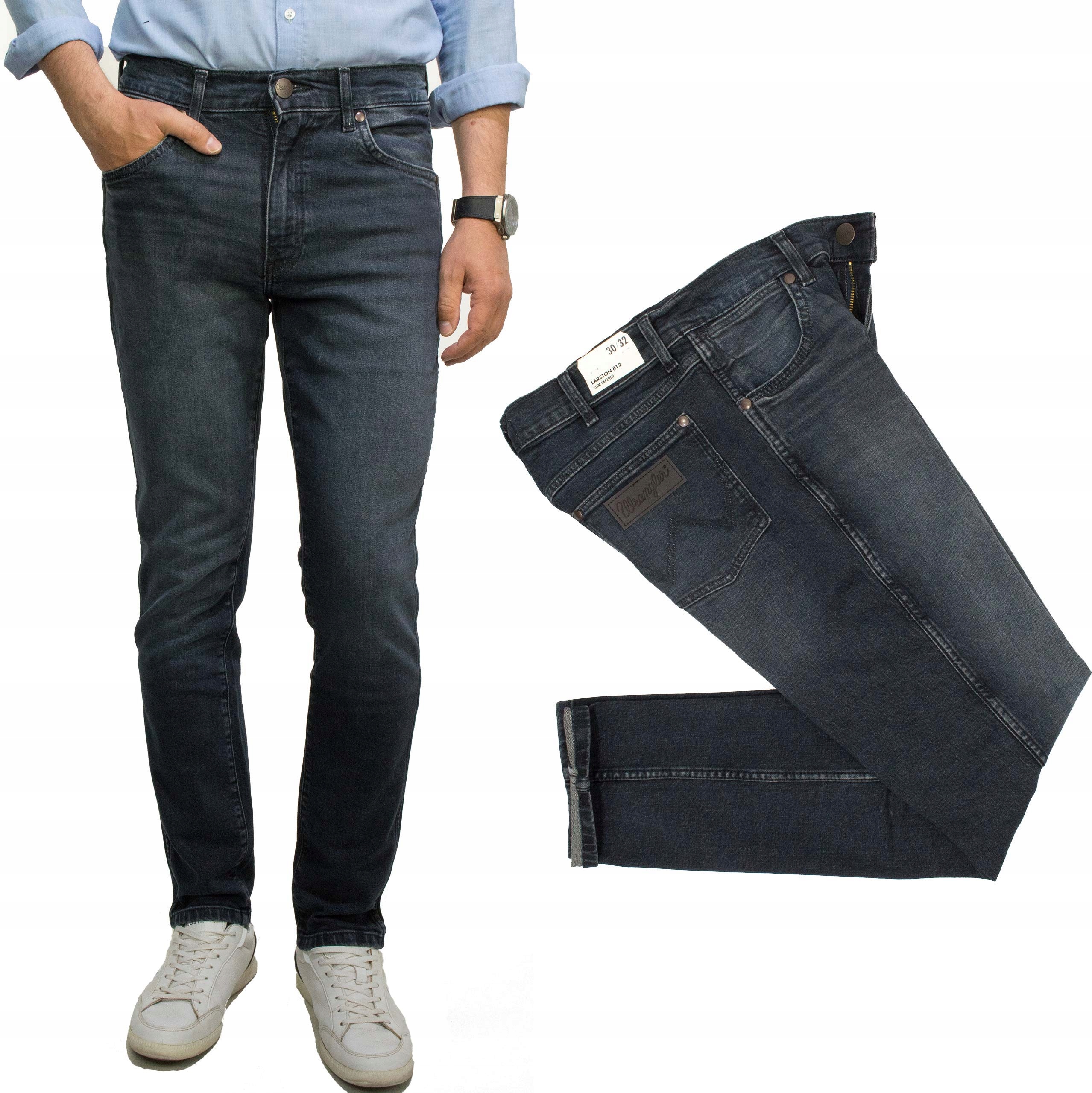 Wrangler Larston Ocean Storm pánské džíny Slim Tapered W34 L34