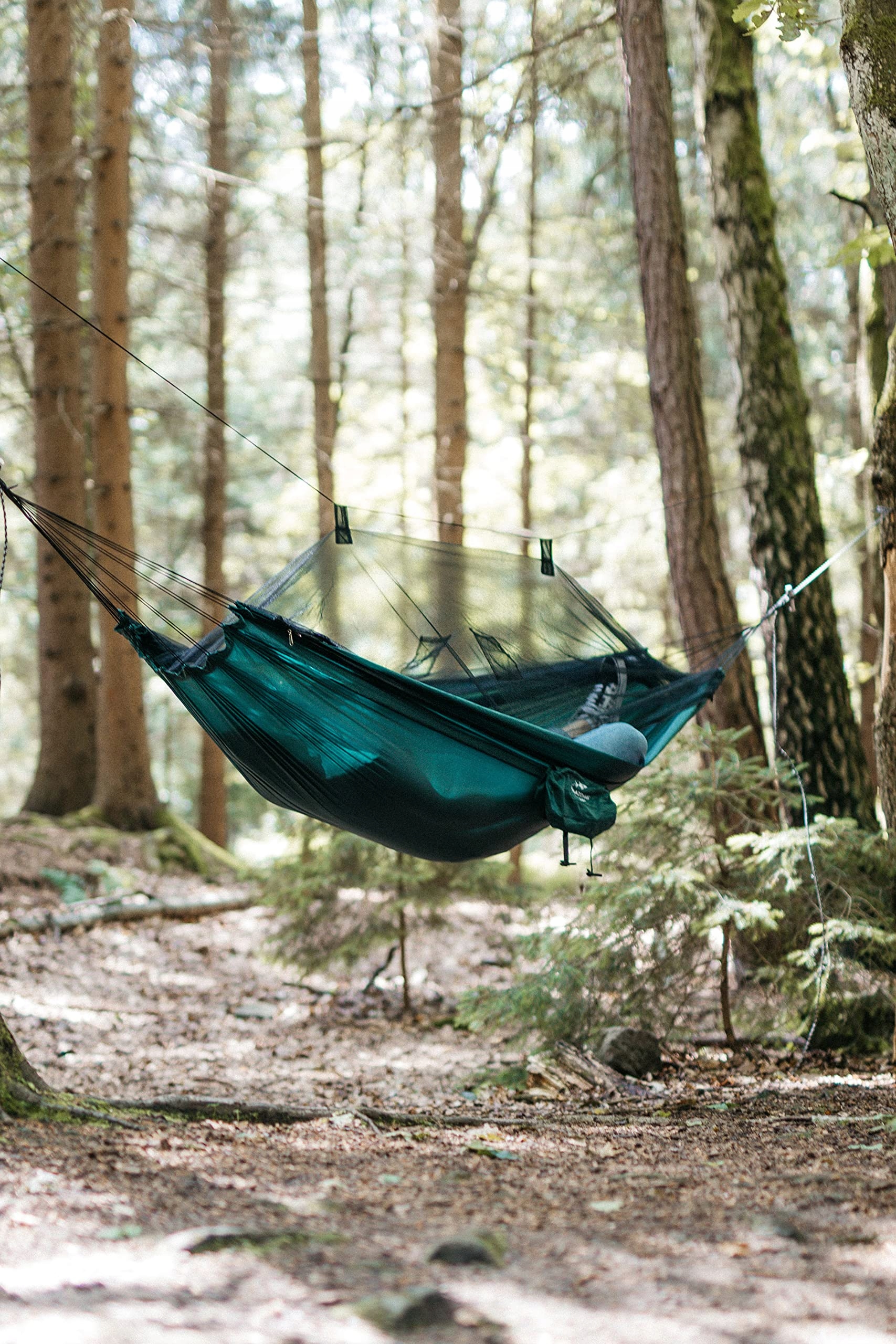 AMAZONAS Ultra Lekki Hamak Moskito Traveller 220x140cm Do 150kg — miniatura 6