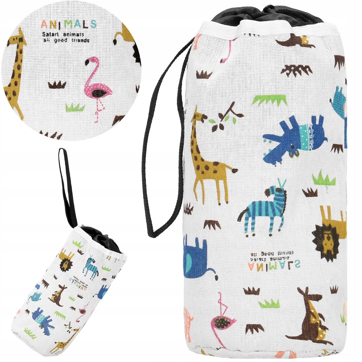 WOREK NA ZABAWKI BARYŁKA ORGANIZER KOSZ Z MATĄ POJEMNY ZAMYKANY Z UCHWYTEM