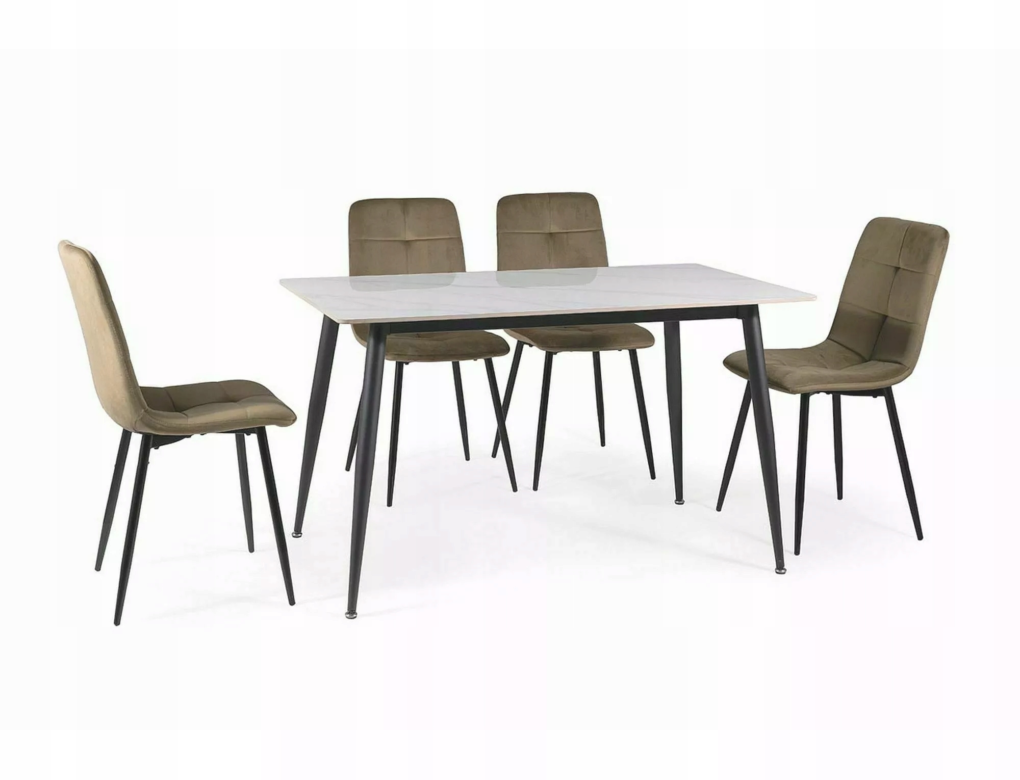 Stół Rion Biały/ Czarny Stelaż 160X90 Wysokość mebla 76 cm