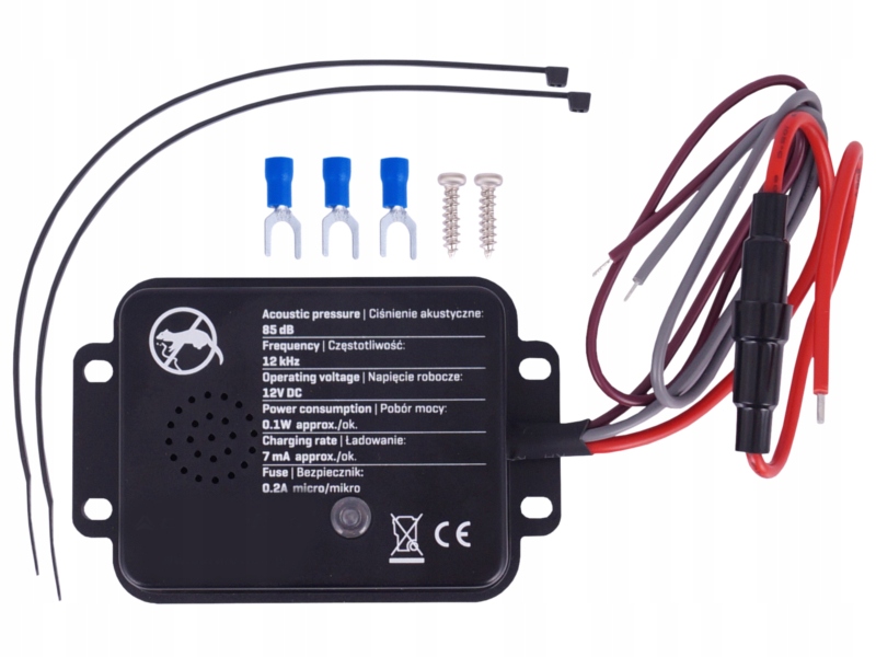 

Odstraszacz Gryzoni Akustyczny 85dB 12KhZ 12V