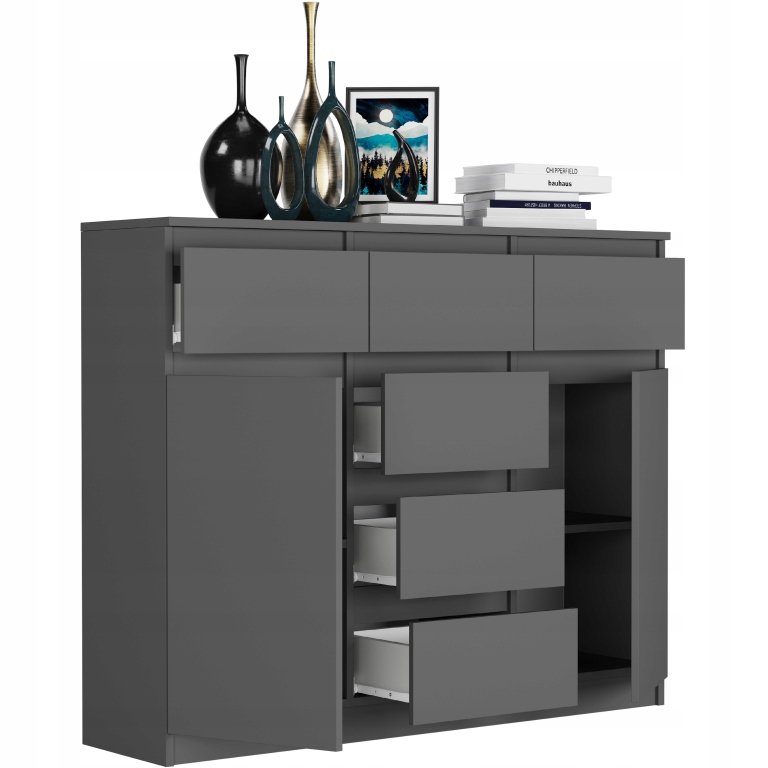 KOMODA 98CM SZAFKA 6 SZUFLAD S-62D ANTRACYT