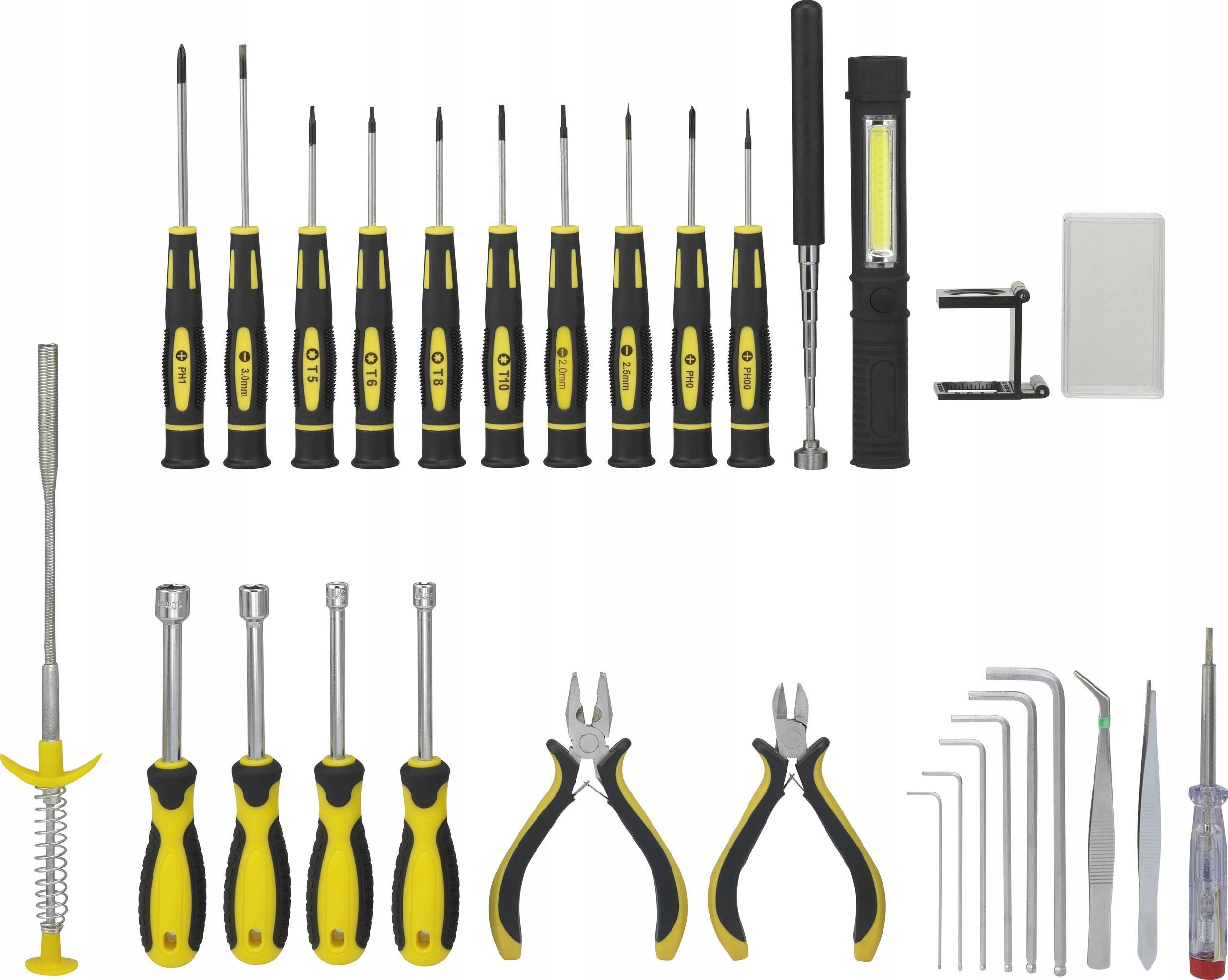 Basetech zestaw narzędzi dla elektroników, mechaników 30 częściowy Marka Basetech