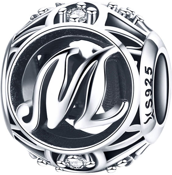 

Charms Srebro - Literka M Alfabet