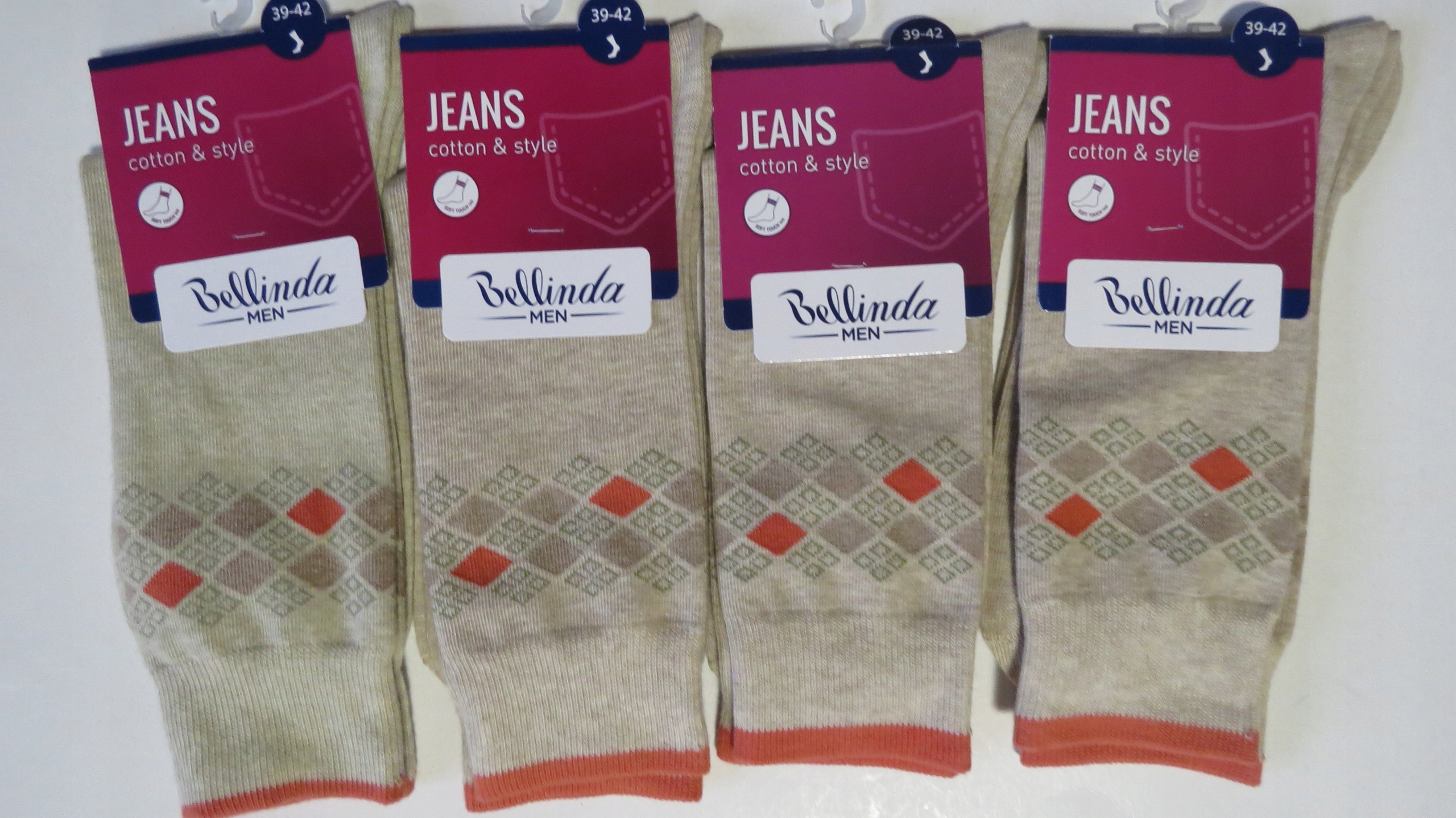 

4-PARY Skarpety Męskie Bellinda Jeans 39-42