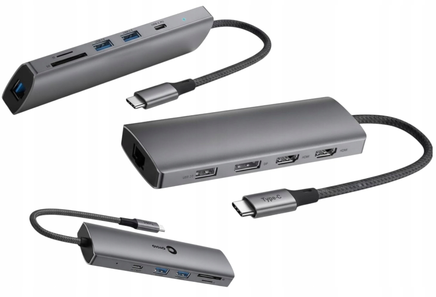 Usb-c Hub 100W Hp Více portů a nabíjení jedním kabelem 2 monitory