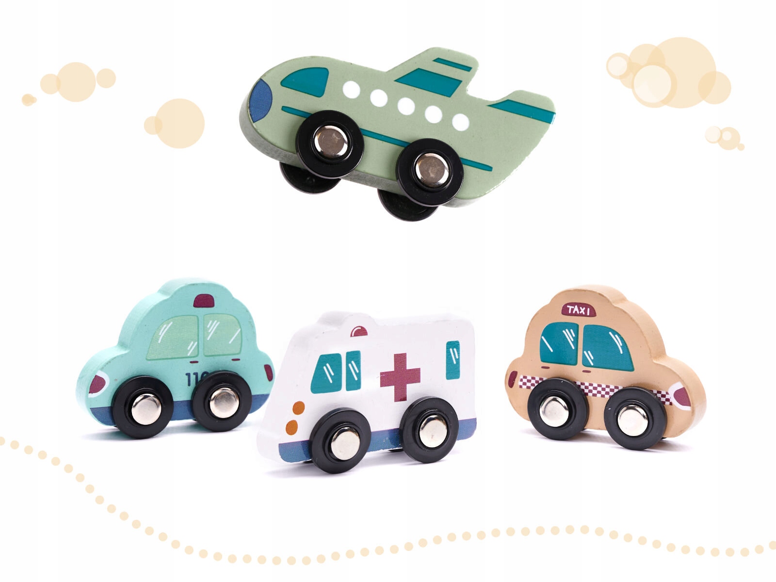 Zestaw drewnianych klocków dla dzieci 181 elem. Materiał guma