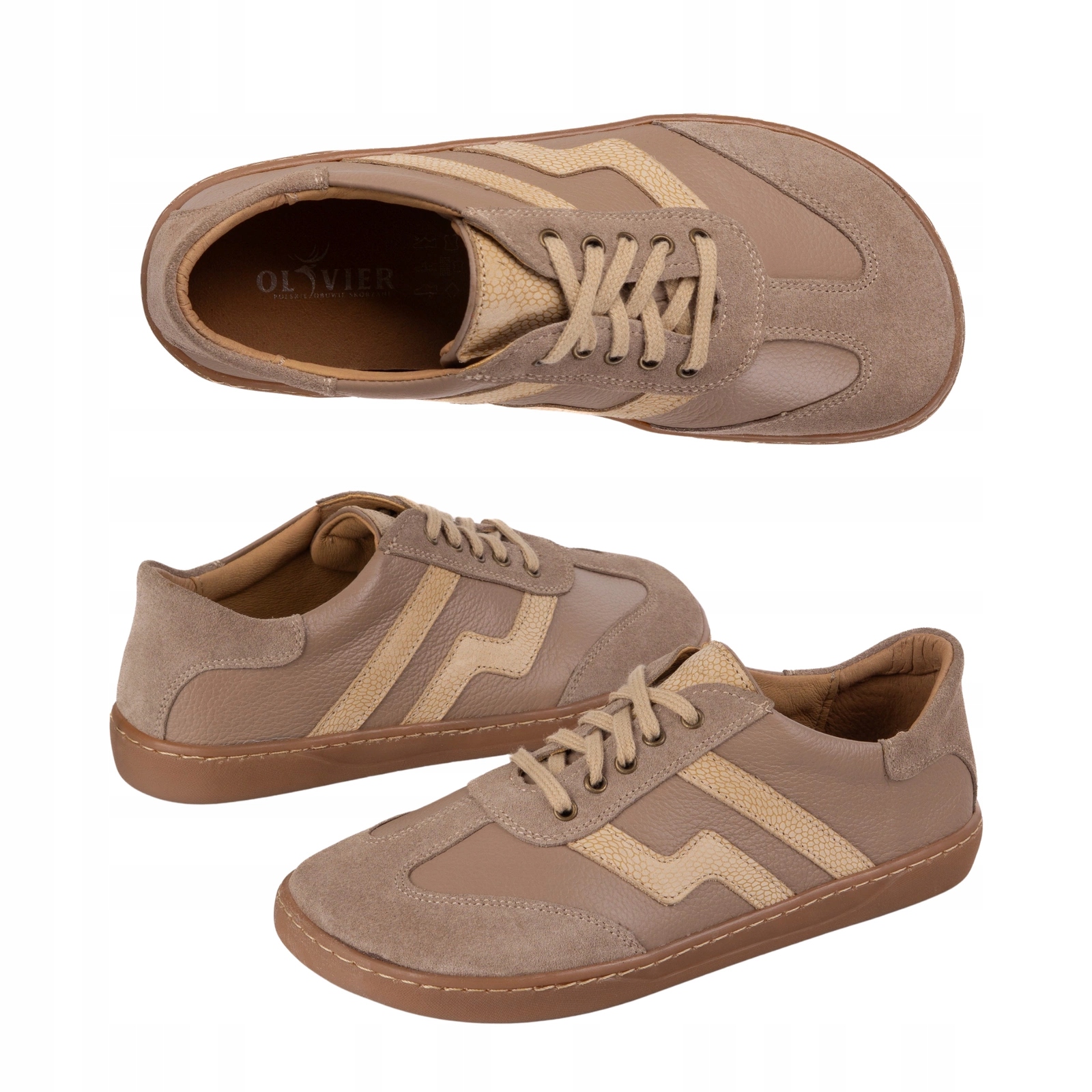 Dámské kožené barefoot boty Olivier Eliza tmavě béžová 42