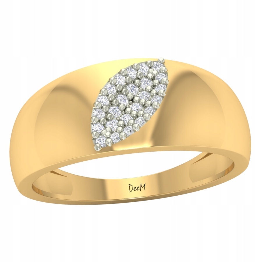 Zlatý Prstýnek Se Širokými Zirkony, Průměr 585