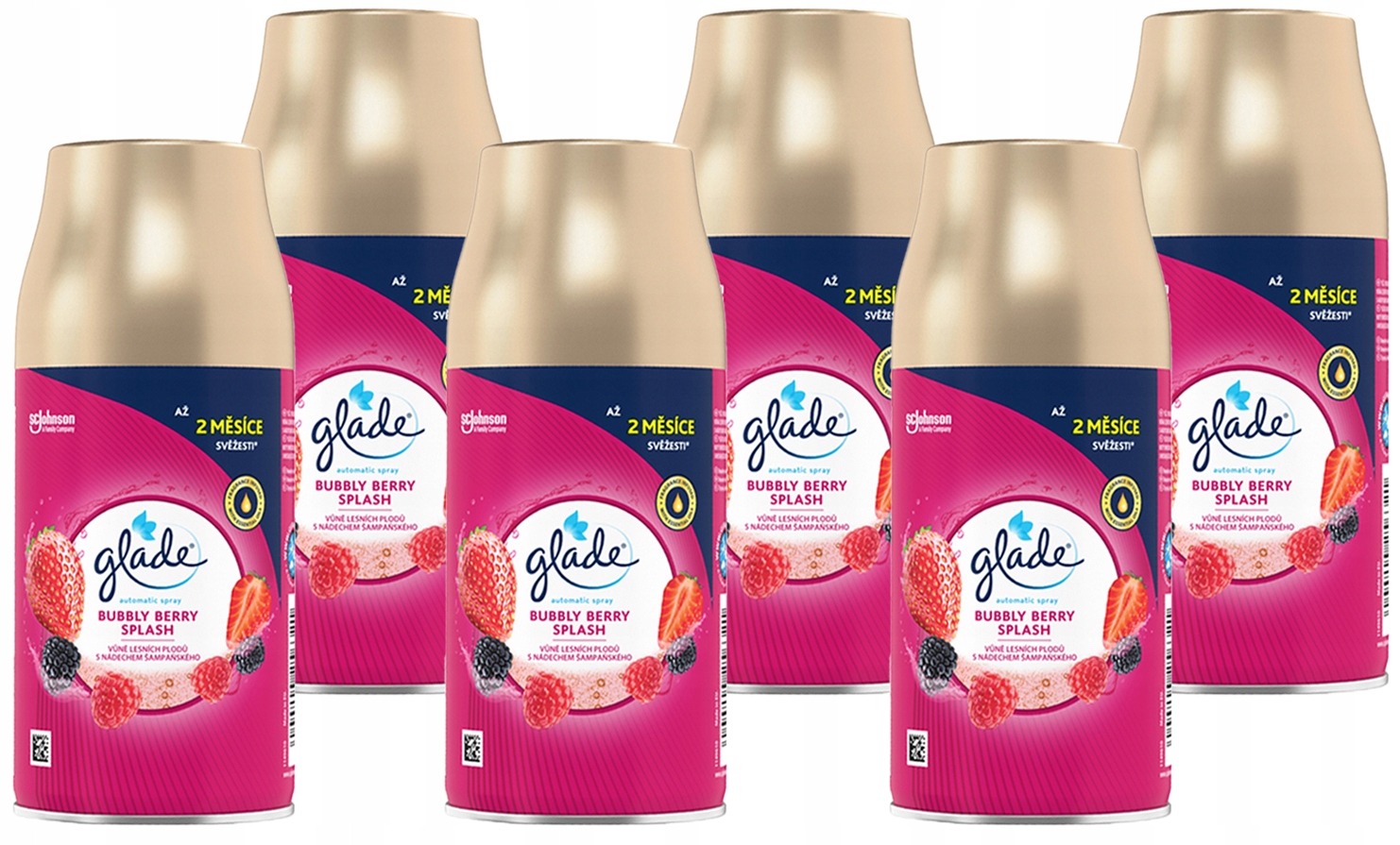 Levně Glade Osvěžovač Jahoda Champagne Bubbly Berry Splash 269 ml zásoba x6