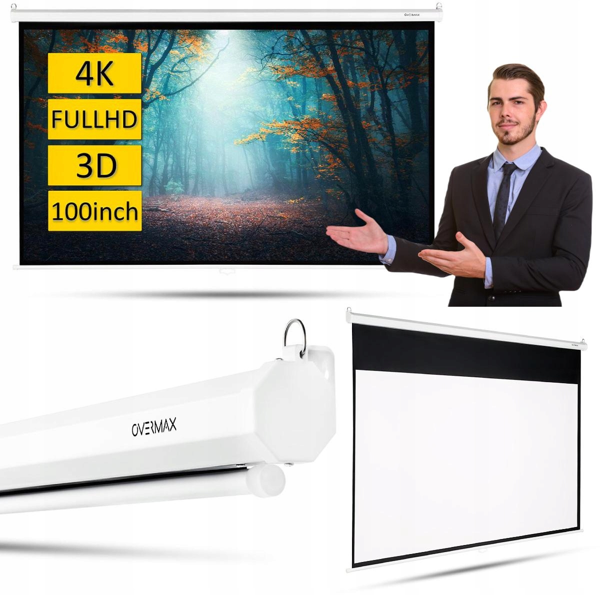 Projekčné Plátno Overmax Ov-semi-automatic Screen 100