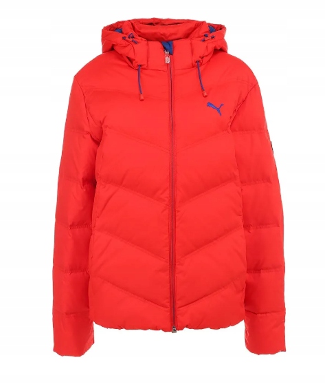 Péřová bunda Active Hooded Down Jacket Puma červená velikost M