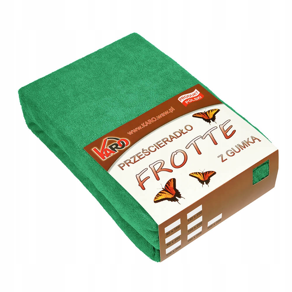 

Prześcieradło frotte z gumką 120x200 zielone traw
