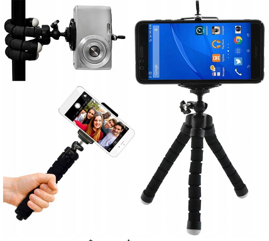 

Selfie Elastyczny Uchwyt Statyw Tripod na Telefon