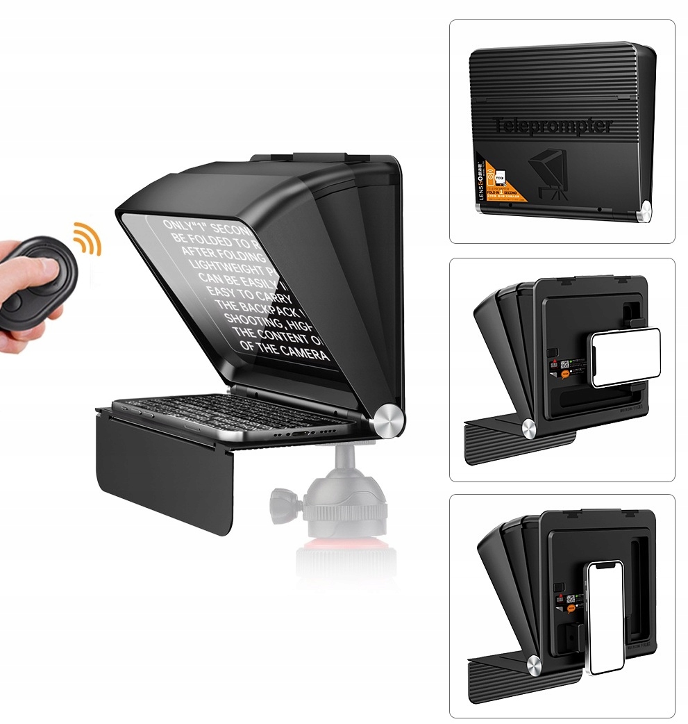 Prompter Teleprompter Náhledový monitor 10'' Vlog Telefon Smartphone Tablet