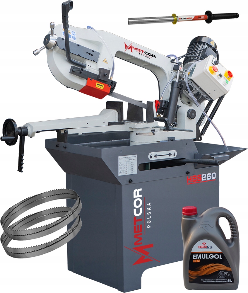 PIŁA PRZECINARKA TAŚMOWA do METALU METCOR CORMAK HBS260 400V ZESTAW XXL