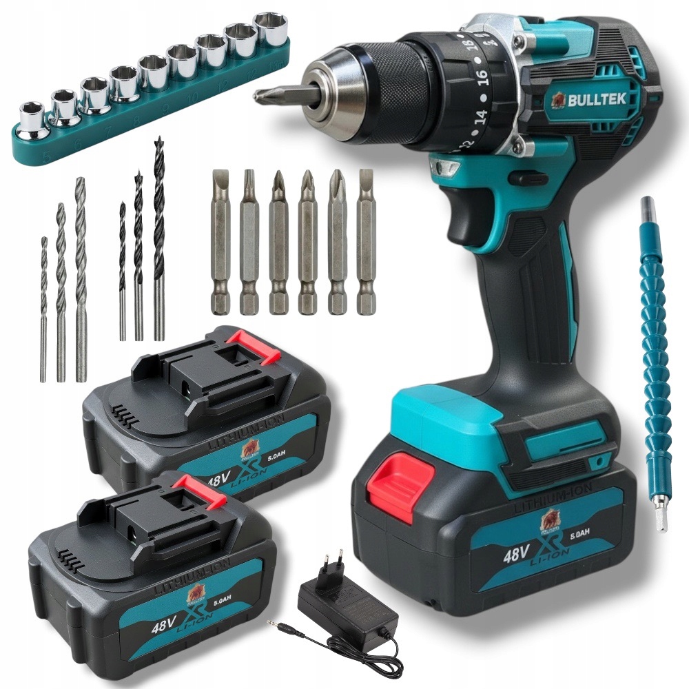 Wiertarko Wkrętarka Akumulatorowa 48VF Bezszczotkowa 2 aku Zestaw