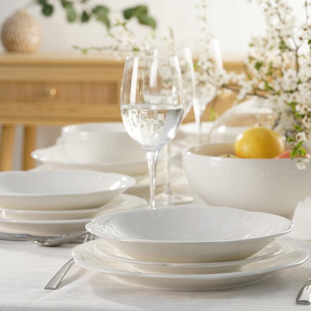 Villa Italia Porcelánový obedový servis pre 6 osôb White Princess