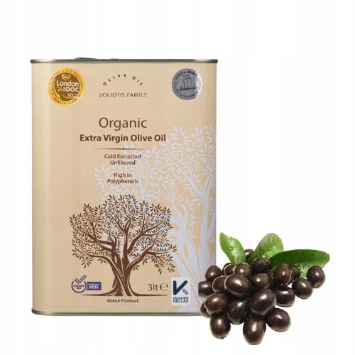 Levně Voliotis Family Organický Extra Panenský Olivový Olej 3L Ekologické Pěstování Oliv
