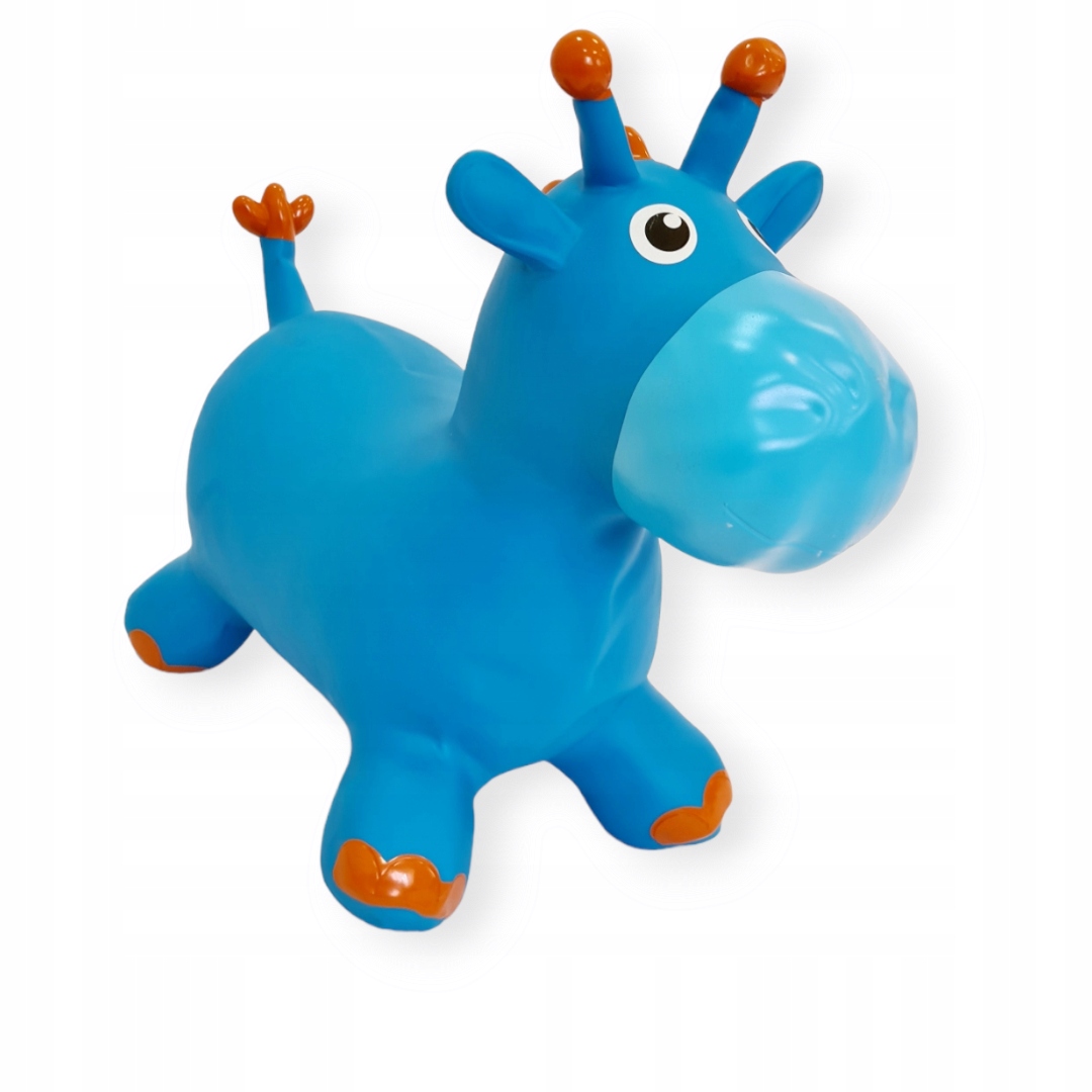 Prezent Skoczek Gumowy Pompowany Premium Żyrafa niebieski + pompka