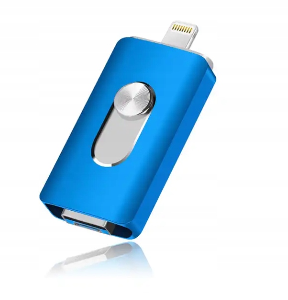 Pendrive 64GB USB 3w1 iPhone, Android, Windows Kolor niebieski