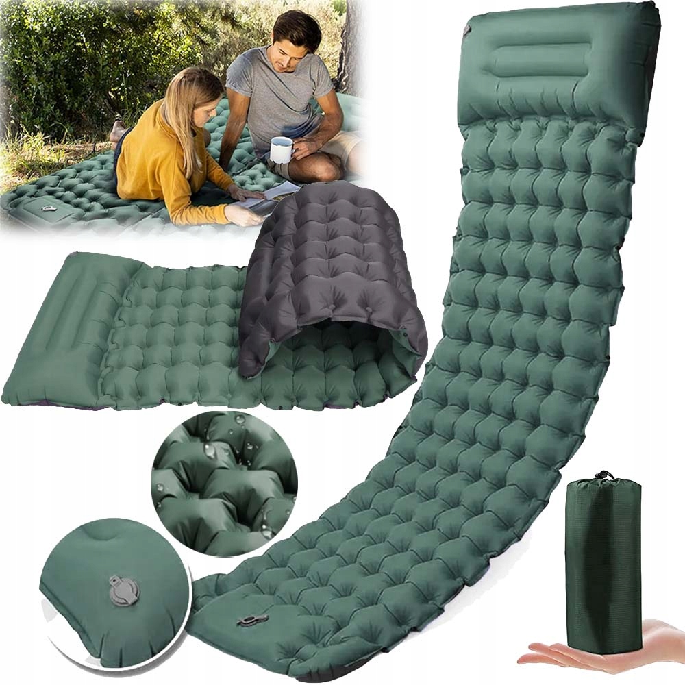 Mata Samopompująca Karimata 200X70X10CM Z Poduszką Wodoodporna Pojedyncza