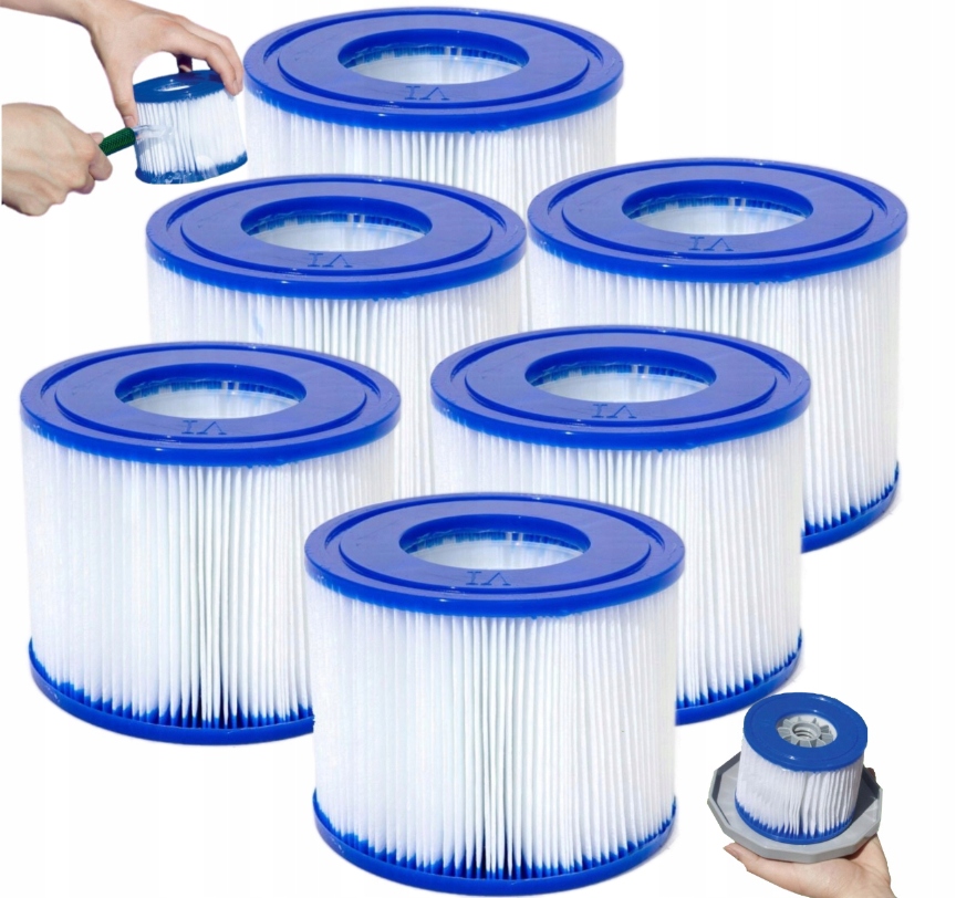 6 x Filtr do Basenu Jacuzzi Lay Z Spa Wkłady Filtrujące Bestway 60311
