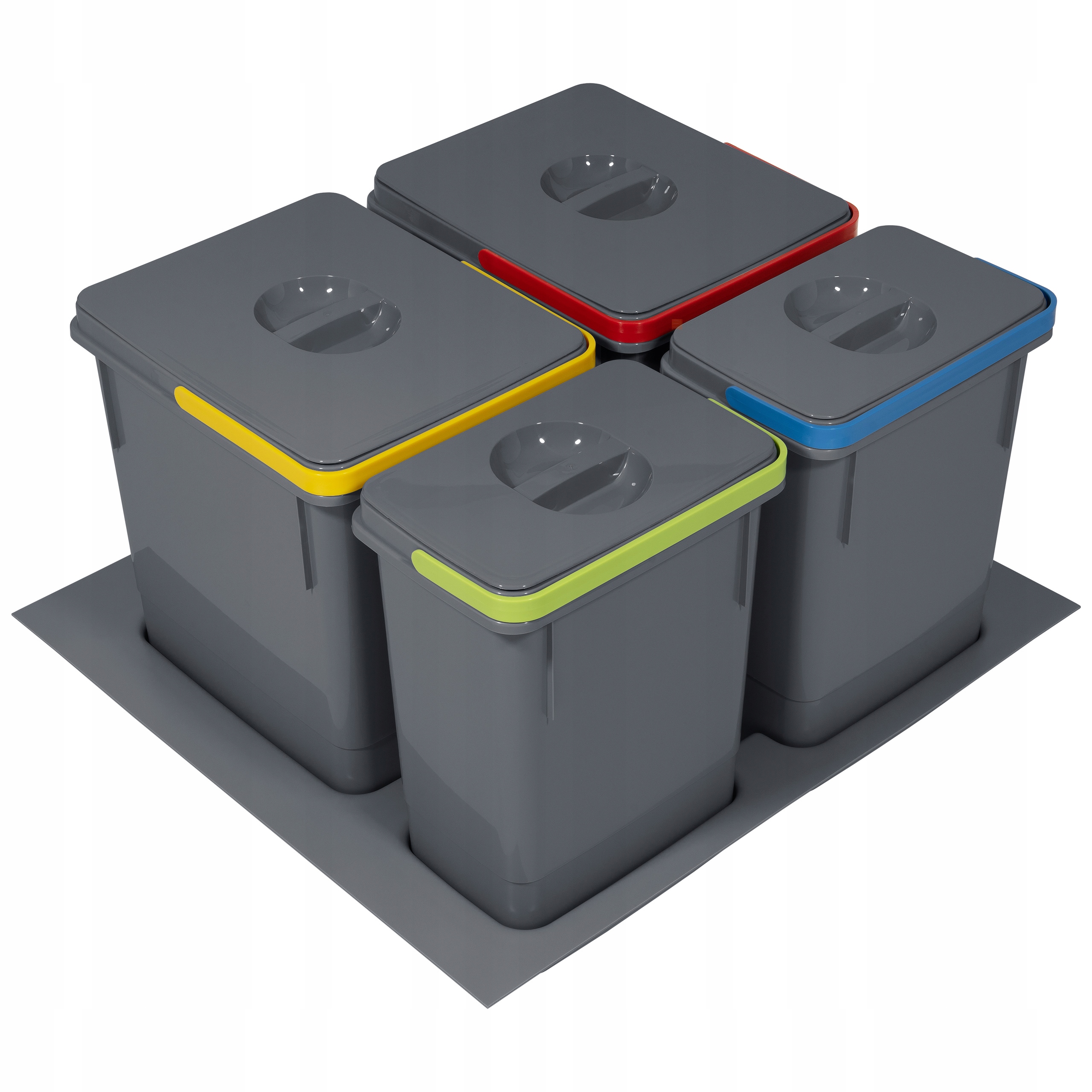 Kosz Segregator 600MM Na Śmieci Rubio 2x15L+2x7L Antracyt Amix Wkład Zestaw