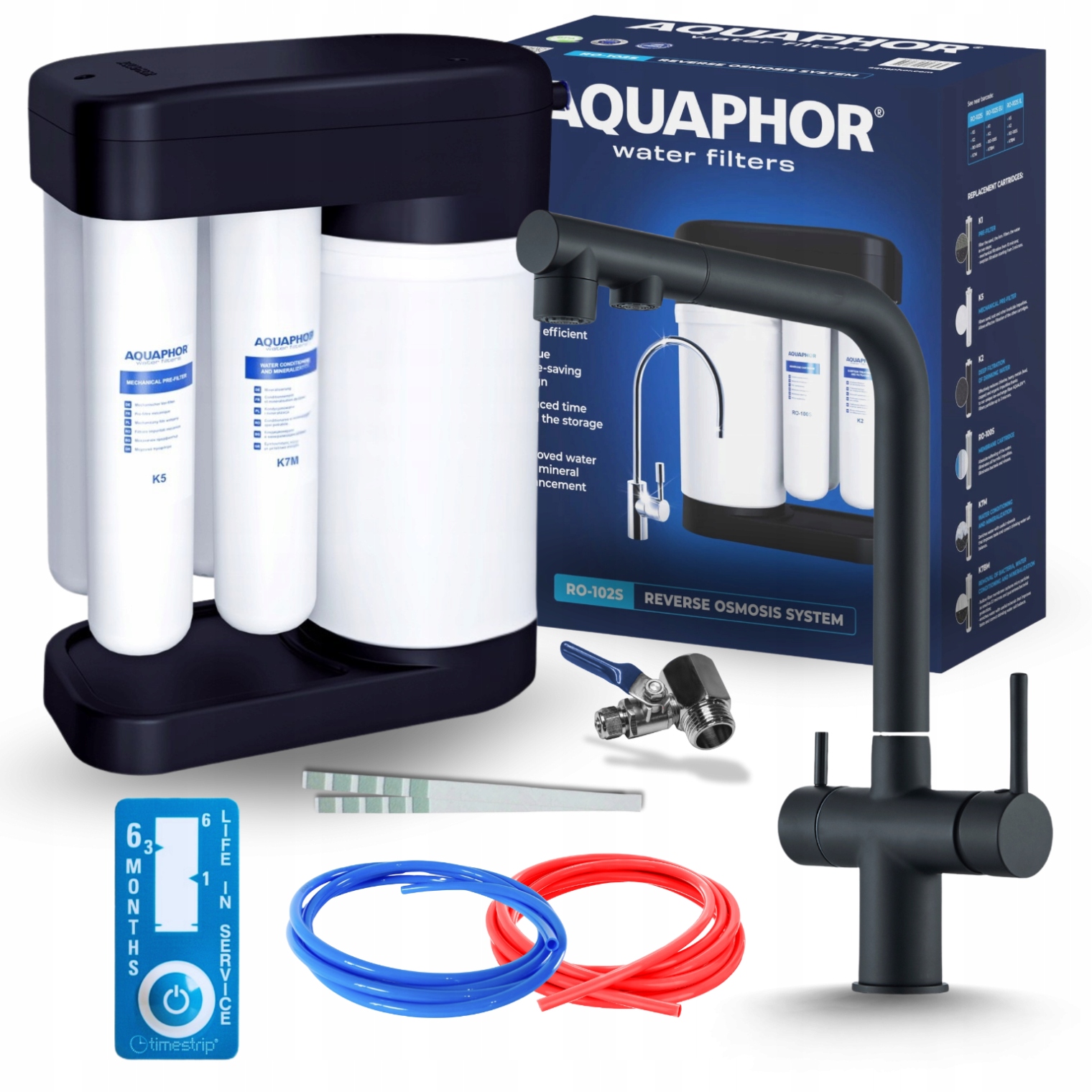 Kuchynská Batéria Čierna A Filter Reverznej Osmózy Aquaphor Morion Pod Umývadlo