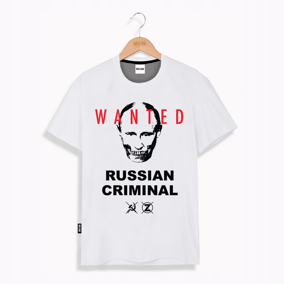 

Red is Bad Koszulka męska Putin Wanted biała - XL