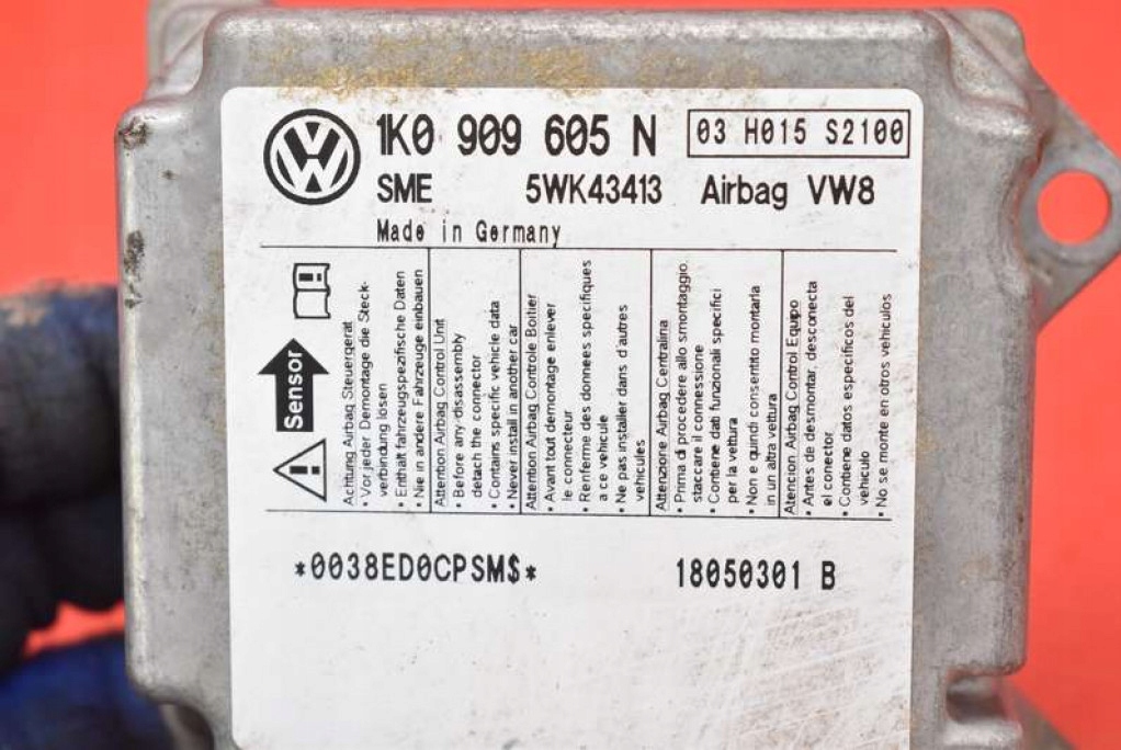 modulo SENSOR airbag airbag 1K0909605N SEAT TOLEDO 3 III 04-10