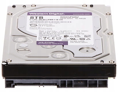 HDD Video WD Purple 8TB CMR, 3.5'', 256MB, 5640 RPM, SATA, TBW: 180 — 6