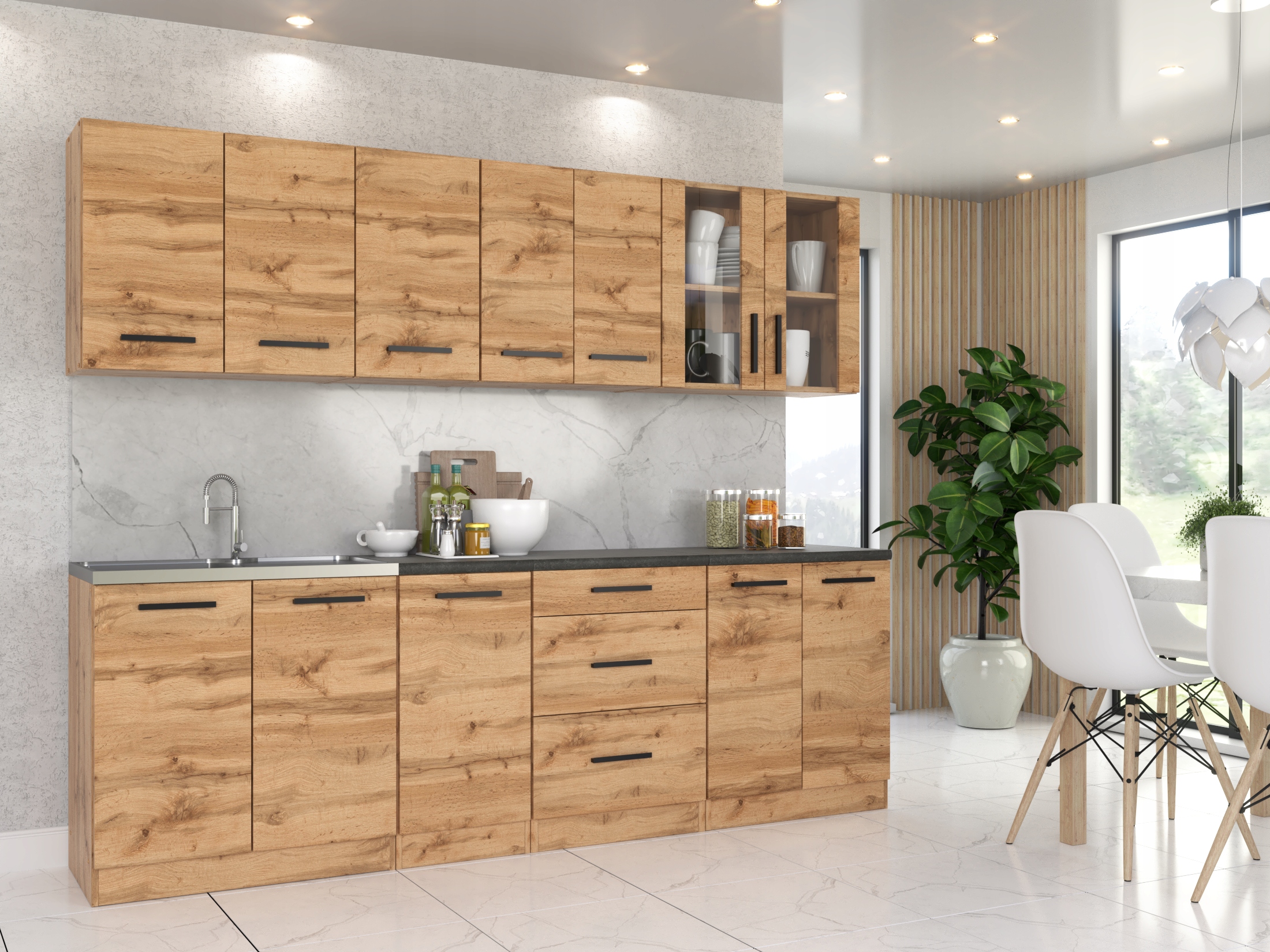 Meble kuchenne Zestaw mebli kuchennych Kuchnia REMO 2.6m KOLORY KW Kolor frontów szafek wiszących inny kolor