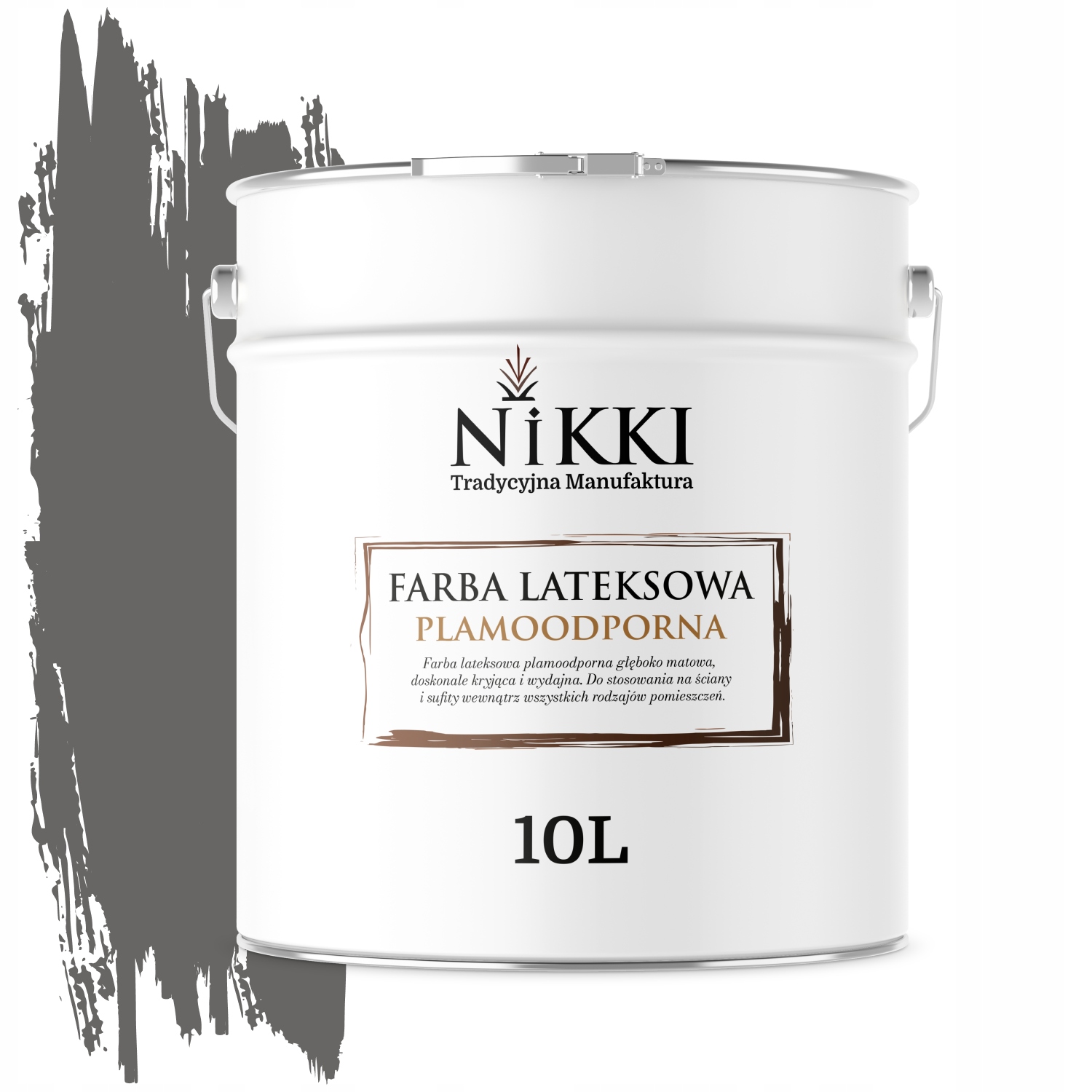 Latexová Farba Odolná Voči Škvrnám Grafitová Farba H1213 10L Hlboká Matná Na Steny