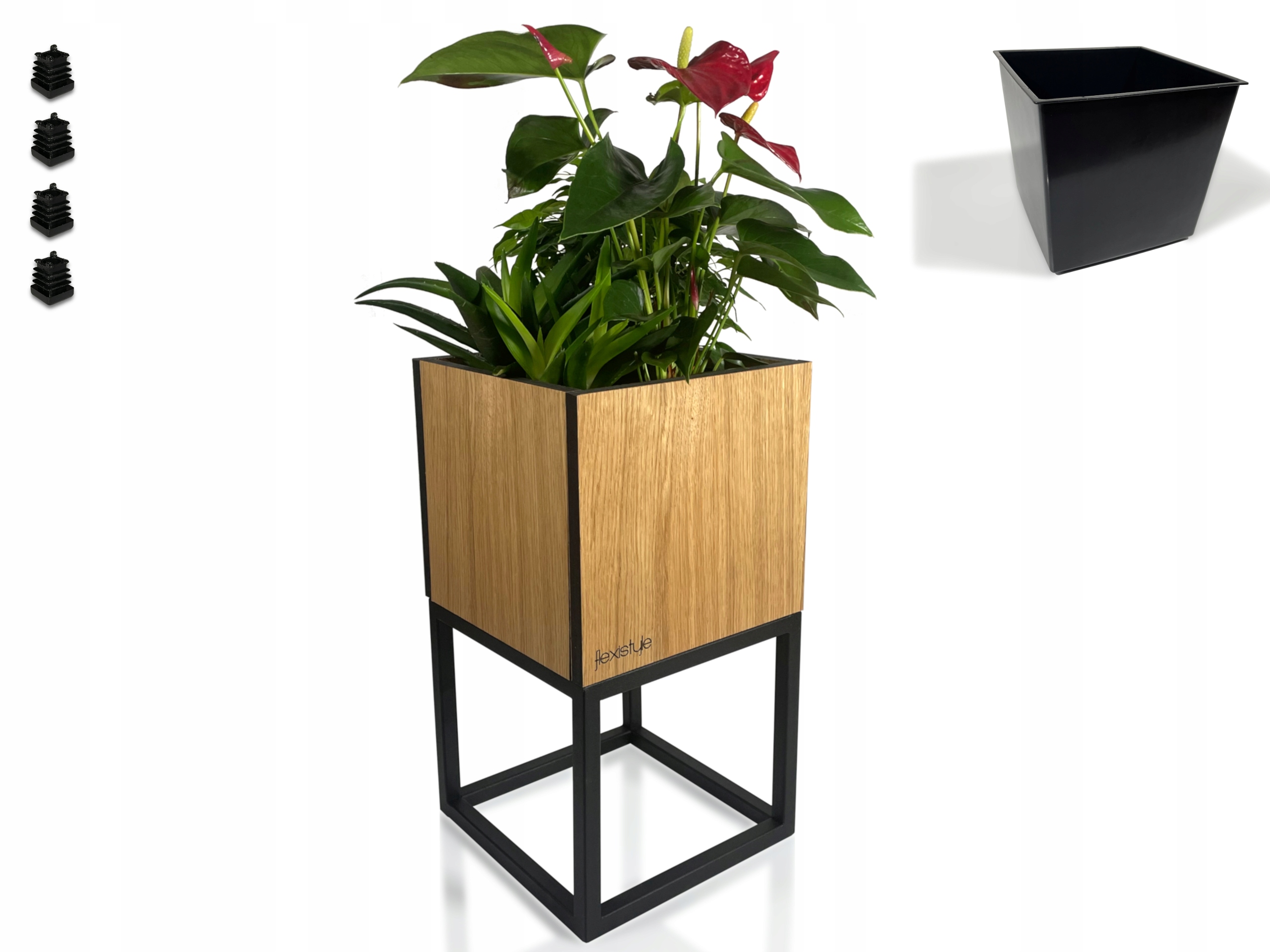 Držák Na Květináč Loft stojan na květiny květináč dřevěný