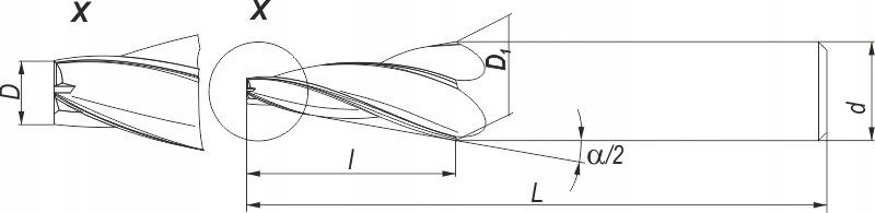 Frez Stożkowy VHM do Matryc Płaski D4 x 4° x D8 mm Kod producenta Frez VHM Stożkowy Płaski D4 4° D8 mm