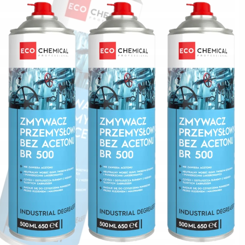 Zmywacz Przemyłowy 500 ML Br Odtłuszczacz Ecochemical Spray Neutralny 3 Szt
