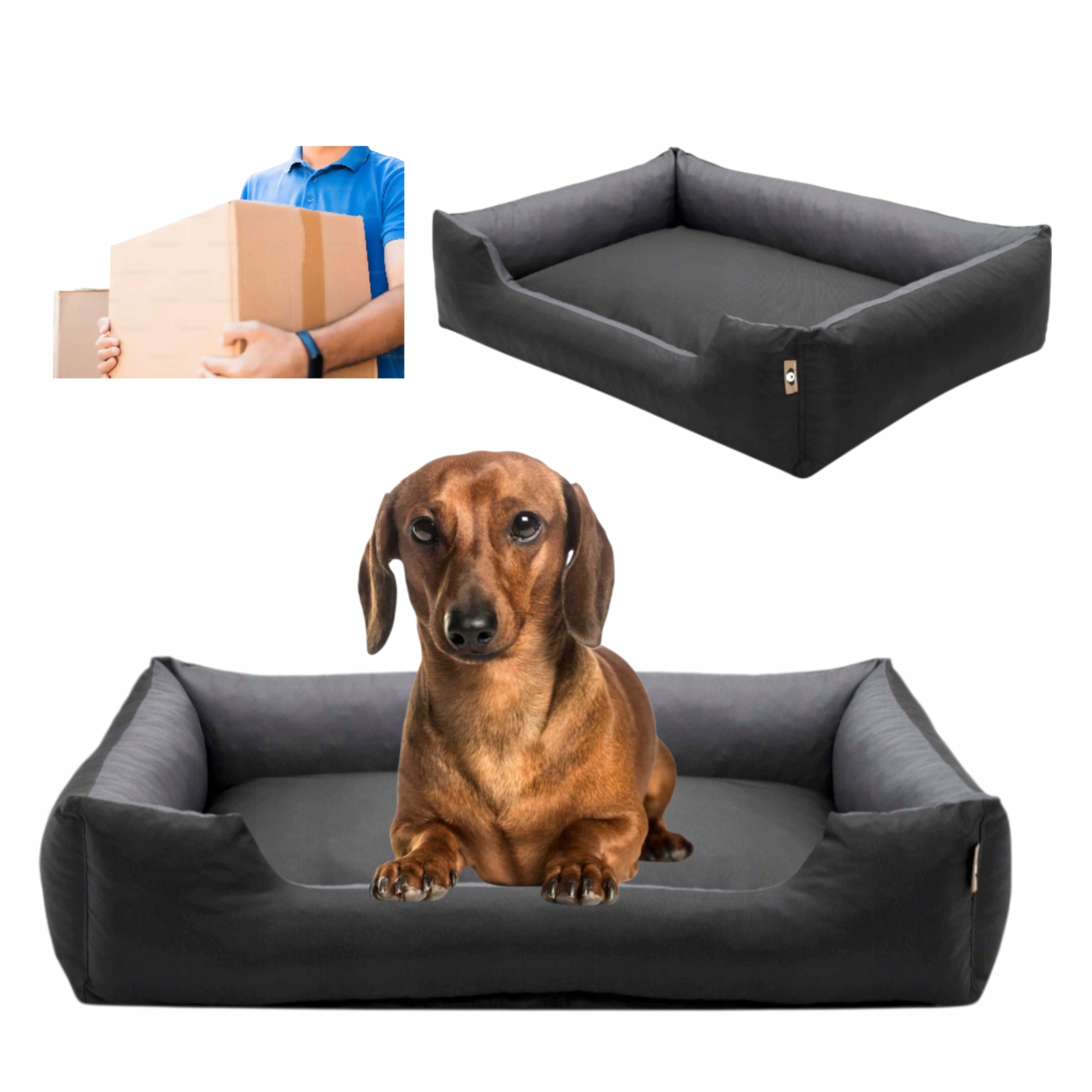 Levně Pohodlná potah Pelíšek Pupil Komfort 80x65 L Černá+ Grafit