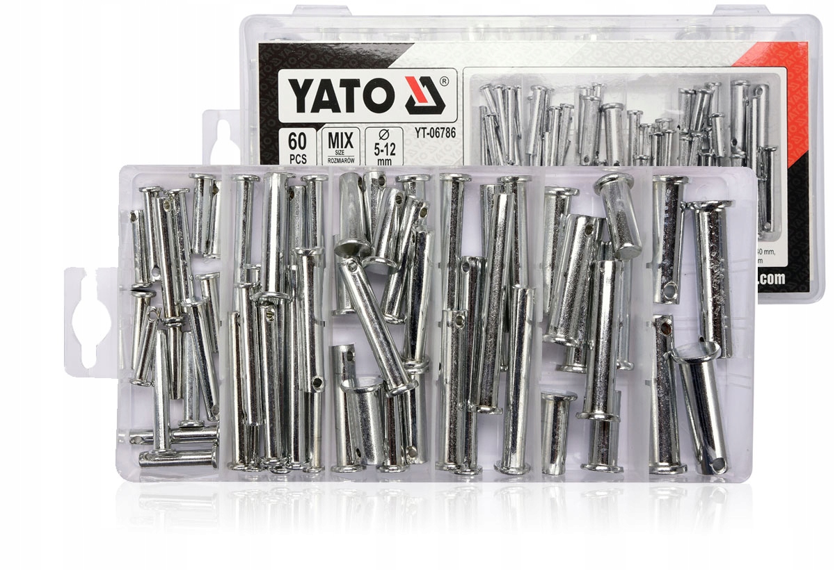 SWORZNIE ZESTAW SWORZNI Z ŁBEM I OTWOREM 60 SZT Kod producenta YT-06786